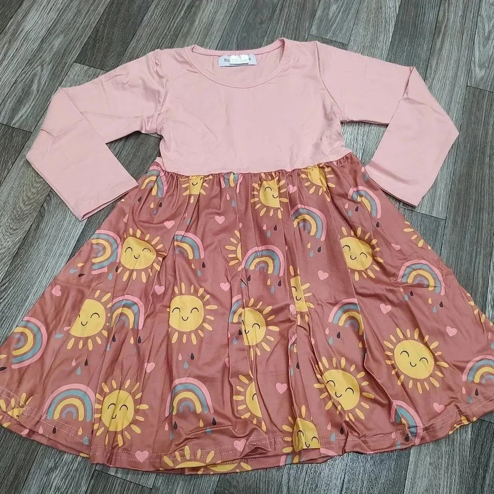 Girls Sparkledot Ray of Sunshine Long Sleeve Kids Butter Soft Dress New